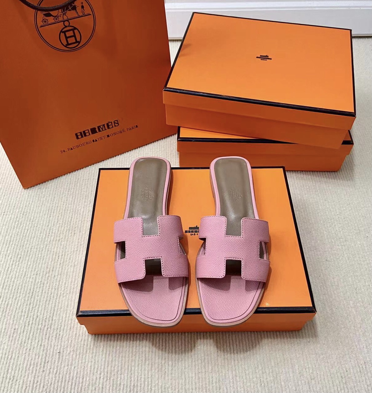 에르메스 올수공 오란 슬리퍼 샌들 앱송 85